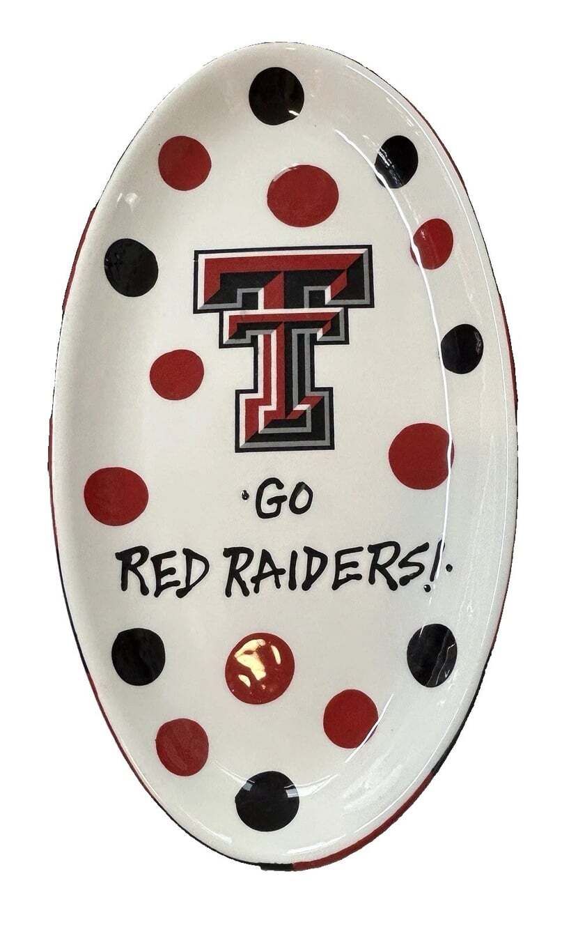 Magnolia Lane Texas Tech Red Raiders T Cabells Too Oval Ceramic Platter NCAA